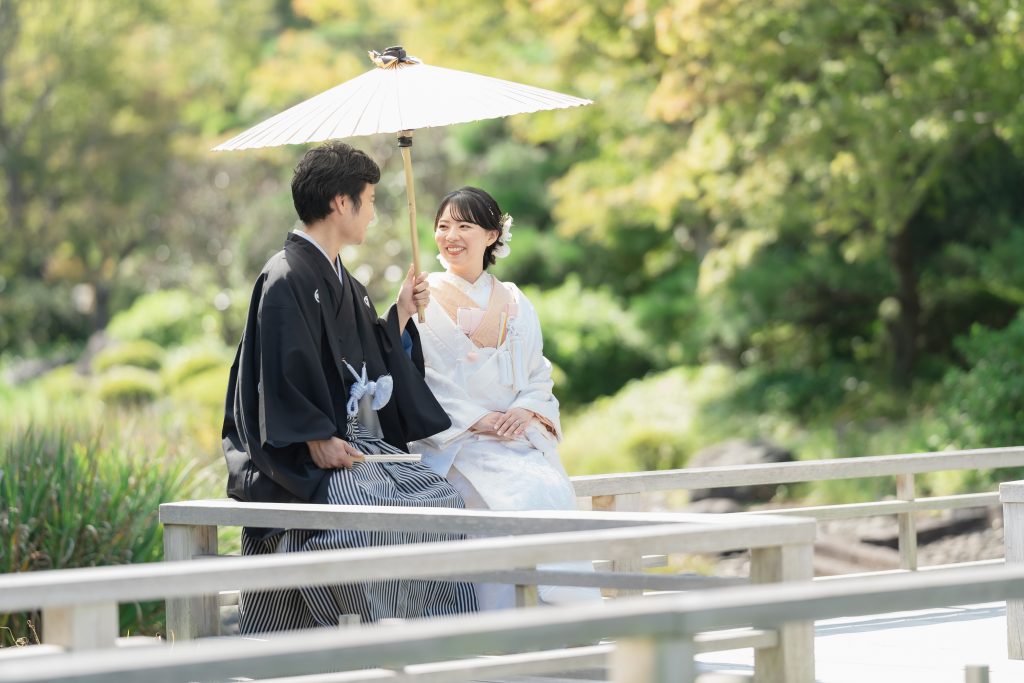 大阪・堺の前撮りフォトスタジオ
ブランフルール
秋の大仙公園の日本庭園で
和装（白無垢）カット_10