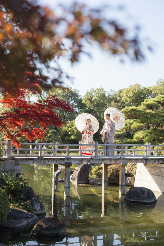 大阪・堺の前撮りフォトスタジオ「ブランフルール」 11/21大仙公園の和装ロケーション前撮り_秋_8