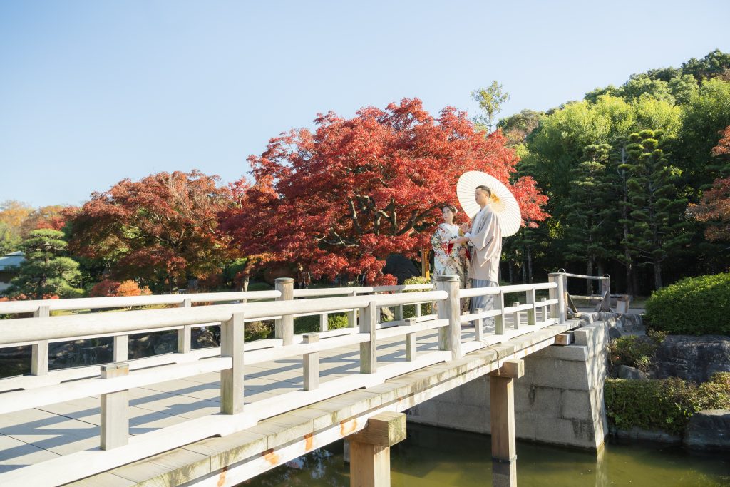 大阪・堺の前撮りフォトスタジオ「ブランフルール」 11/21大仙公園の和装ロケーション前撮り_秋_10