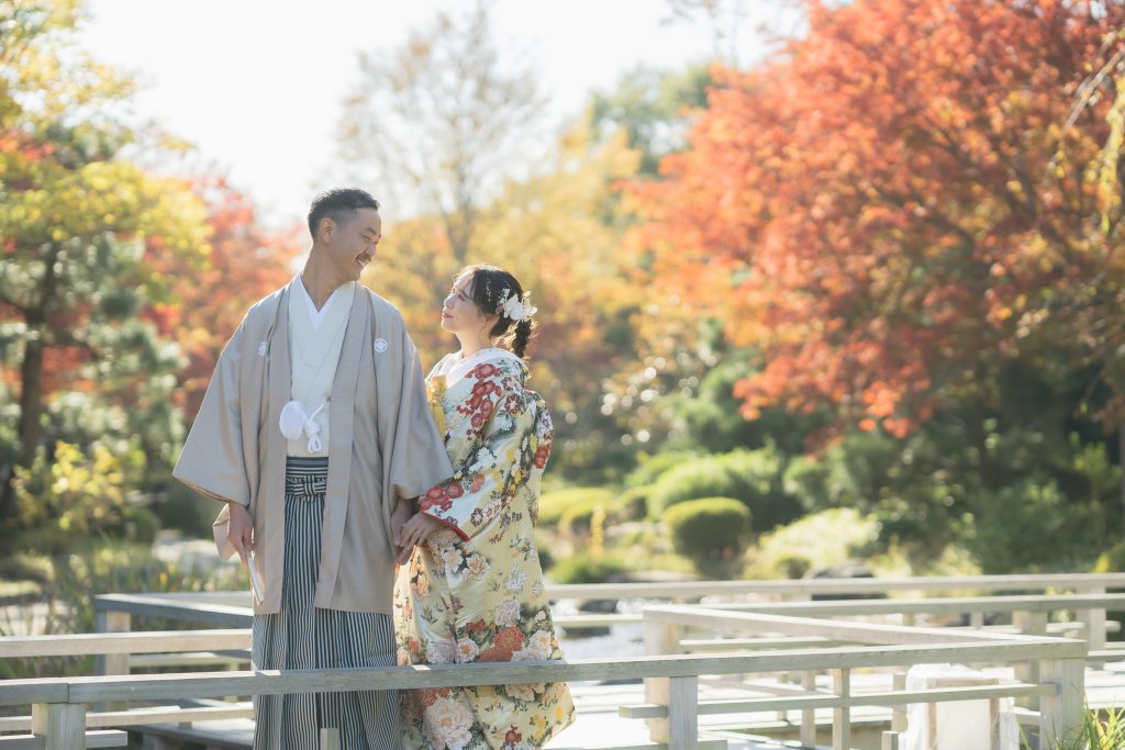 大阪・堺の前撮りフォトスタジオ「ブランフルール」 11/21大仙公園の和装ロケーション前撮り_秋_11