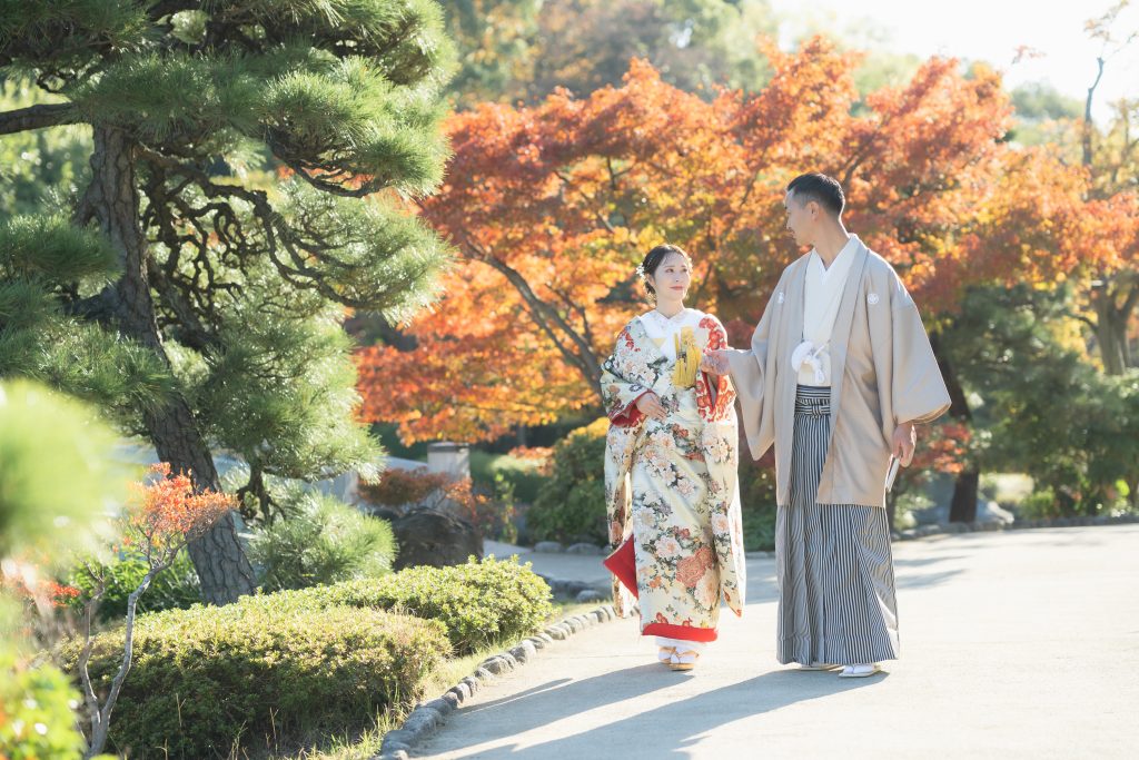 大阪・堺の前撮りフォトスタジオ「ブランフルール」 11/21大仙公園の和装ロケーション前撮り_秋_19