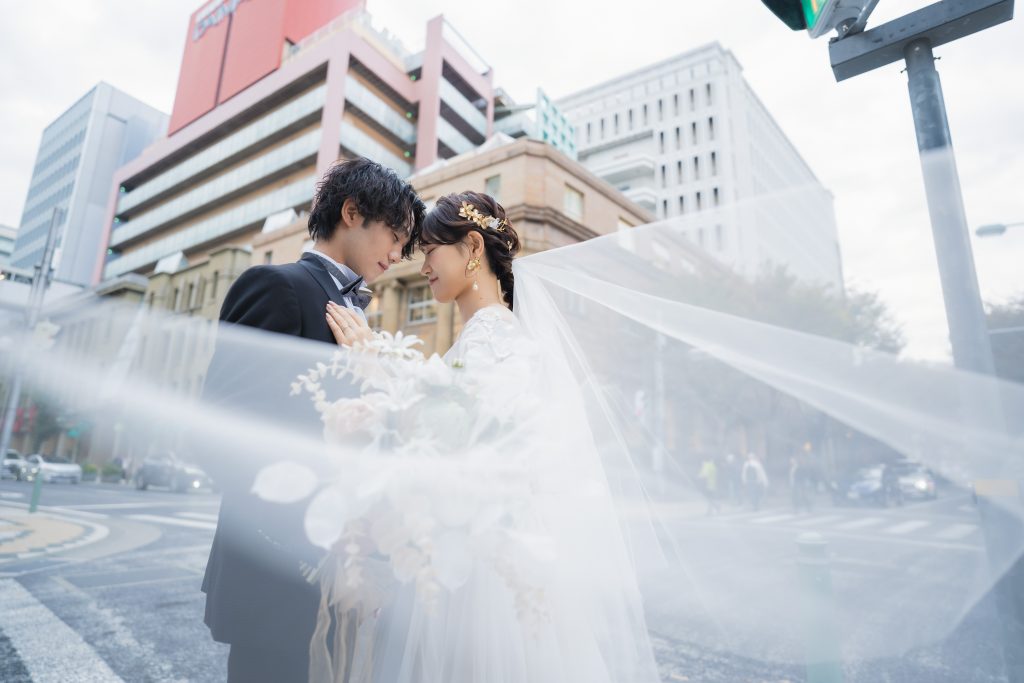 大阪・堺の前撮りフォトスタジオ「ブランフルール」 神戸旧居留地の洋装のロケーション前撮り_秋_13