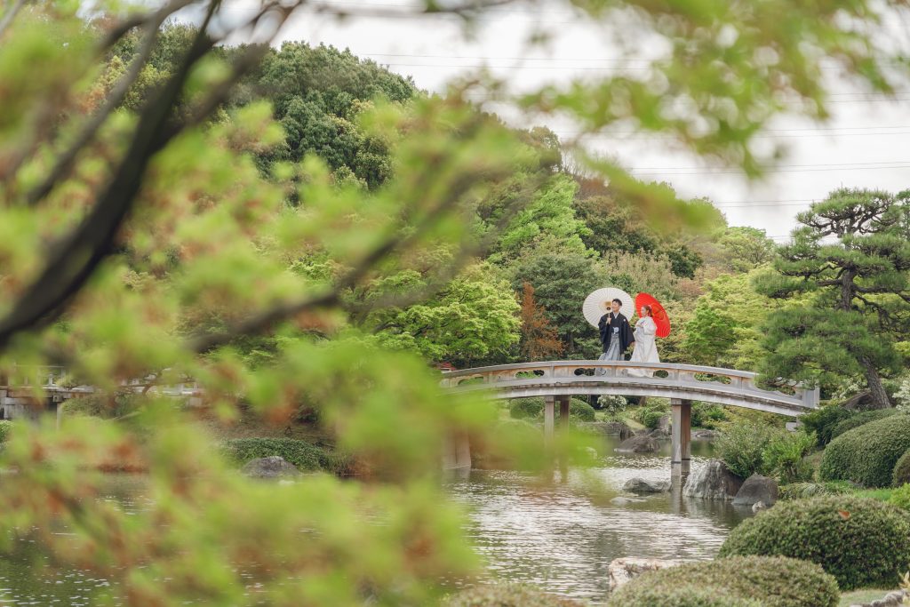 大阪・堺の前撮りフォトスタジオ「ブランフルール」 大仙公園の和装ロケーション前撮り_新緑_キャンペーン_5