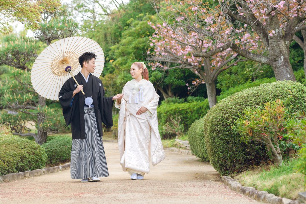 大阪・堺の前撮りフォトスタジオ「ブランフルール」 大仙公園の和装ロケーション前撮り_新緑_キャンペーン_4