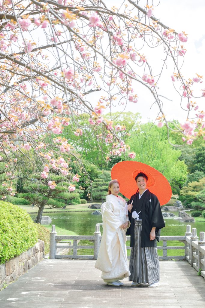 大阪・堺の前撮りフォトスタジオ「ブランフルール」 大仙公園の和装ロケーション前撮り_新緑_キャンペーン_6