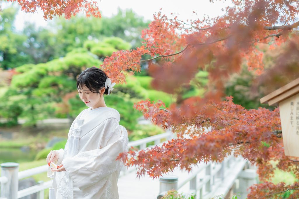 大阪・堺の前撮りフォトスタジオ「ブランフルール」 大仙公園の和装ロケーション前撮り_11月_紅葉キャンペーン_3