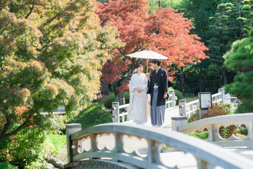 大阪・堺の前撮りフォトスタジオ「ブランフルール」 大仙公園の和装ロケーション前撮り_11月_紅葉キャンペーン_4