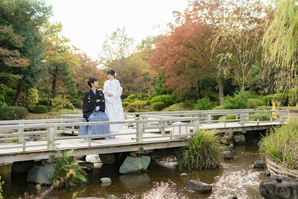 大阪・堺の前撮りフォトスタジオ「ブランフルール」 大仙公園の和装ロケーション前撮り_11月_紅葉キャンペーン_9