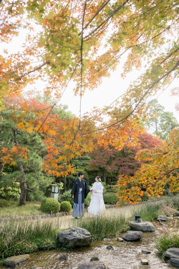 大阪・堺の前撮りフォトスタジオ「ブランフルール」 大仙公園の和装ロケーション前撮り_11月_紅葉キャンペーン_12