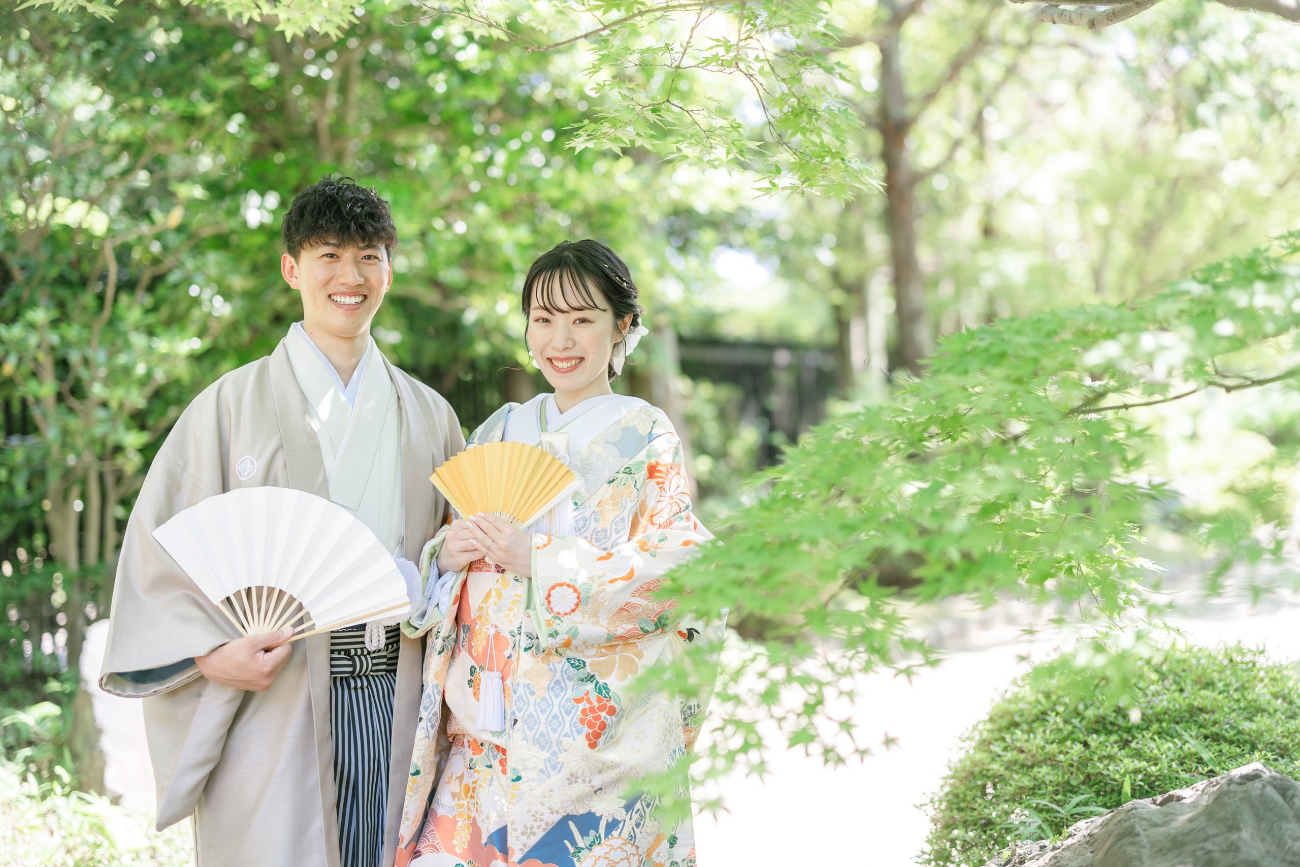 新緑の大仙日本庭園＜和室貸切＞の前撮り