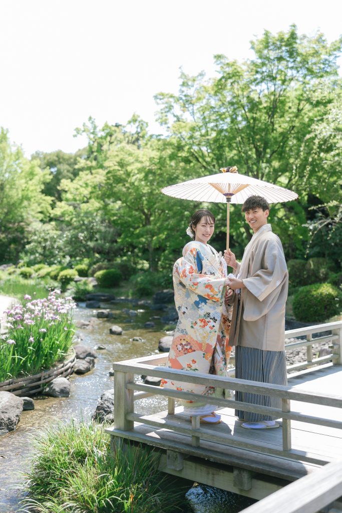 大阪・堺の前撮りフォトスタジオ「ブランフルール」 大仙公園の和装ロケーション前撮り_6月_新緑の前撮り_4