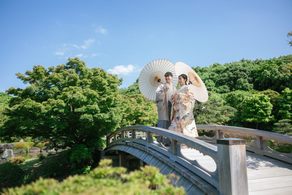 大阪・堺の前撮りフォトスタジオ「ブランフルール」 大仙公園の和装ロケーション前撮り_6月_新緑の前撮り_8