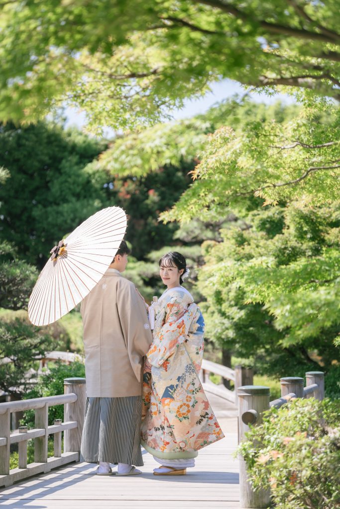 大阪・堺の前撮りフォトスタジオ「ブランフルール」 大仙公園の和装ロケーション前撮り_6月_新緑の前撮り_10