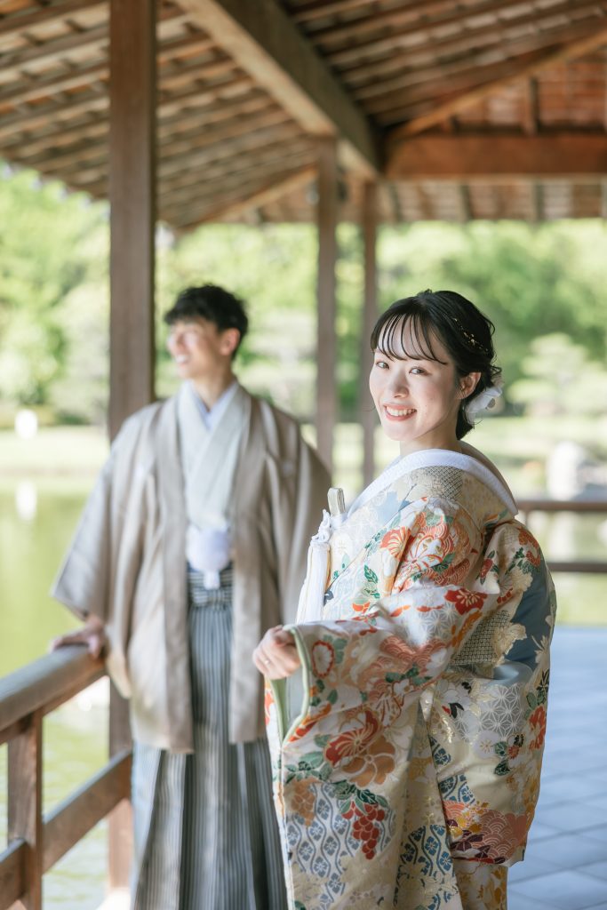 大阪・堺の前撮りフォトスタジオ「ブランフルール」 大仙公園の和装ロケーション前撮り_6月_新緑の前撮り_17