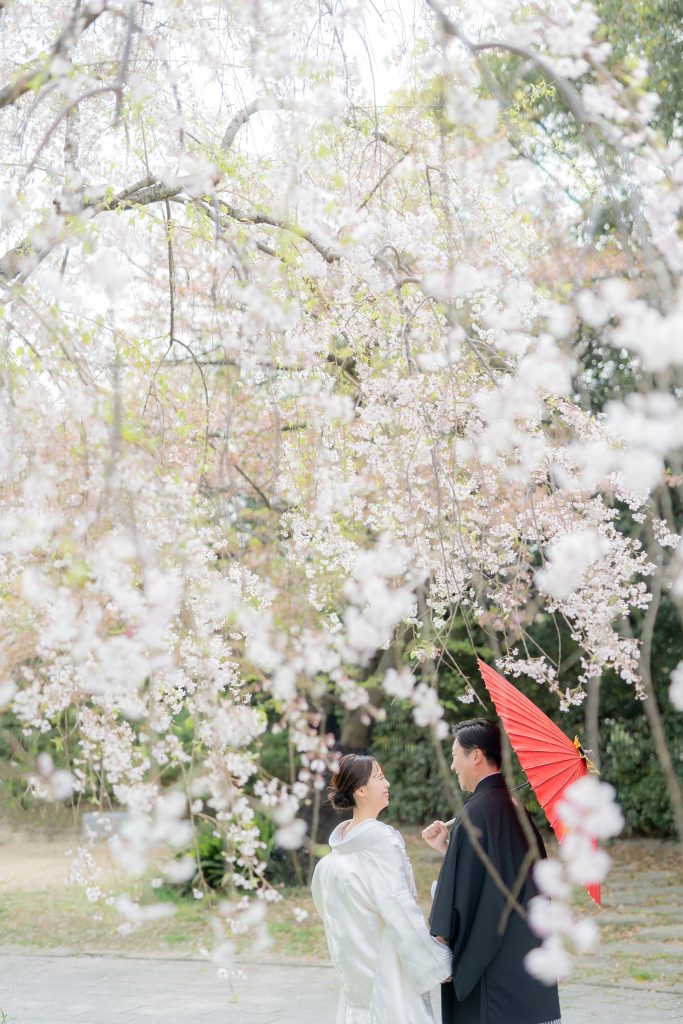 大阪・堺の前撮りフォトスタジオ「ブランフルール」 大阪堺の大仙公園の和装ロケーション前撮り_2025年4月_春のキャンペーン_9