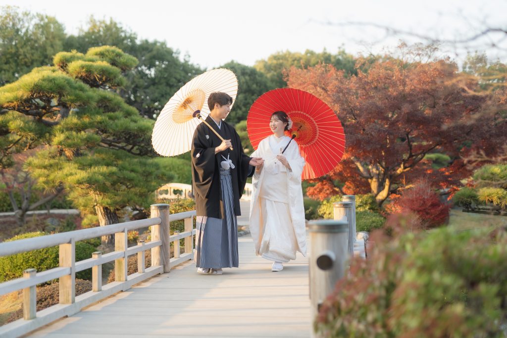 大阪・堺の前撮りフォトスタジオ「ブランフルール」 大仙公園の和装ロケーション前撮り_2024年12月_冬のキャンペーン_11