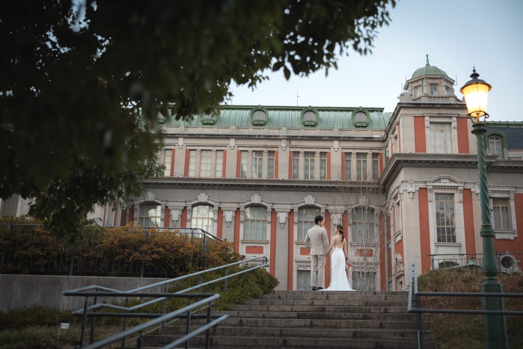 大阪・堺の前撮りフォトスタジオ「ブランフルール」 大阪堺の大仙公園の洋装ロケーション前撮り_2024年12月_冬の中之島公園_8