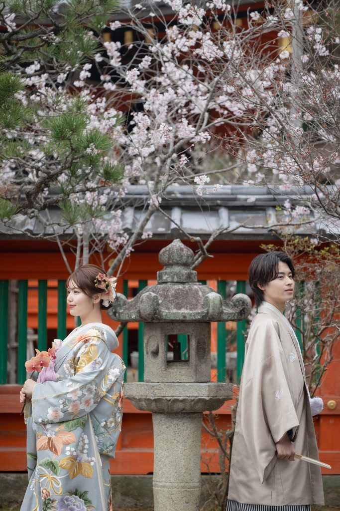 大阪・堺の前撮りフォトスタジオ「ブランフルール」 大阪堺の大仙公園の洋装ロケーション前撮り_2025年4月_京都_毘沙門堂_和装_15