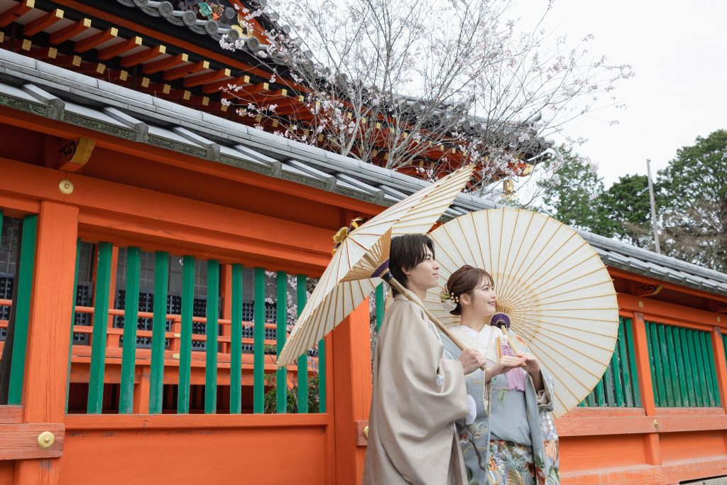 大阪・堺の前撮りフォトスタジオ「ブランフルール」 大阪堺の大仙公園の洋装ロケーション前撮り_2025年4月_京都_毘沙門堂_和装_20