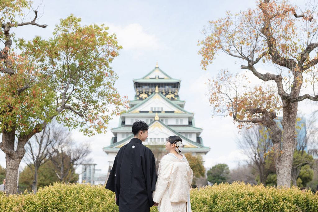 大阪・堺の前撮りフォトスタジオ「ブランフルール」 大阪堺の大仙公園の洋装ロケーション前撮り_2025年3月_大阪_大阪城公園_和装_21