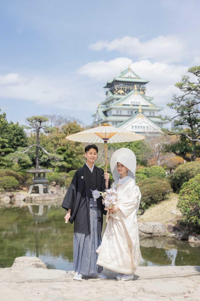 大阪・堺の前撮りフォトスタジオ「ブランフルール」 大阪堺の大仙公園の洋装ロケーション前撮り_2025年3月_大阪_大阪城公園_和装_22