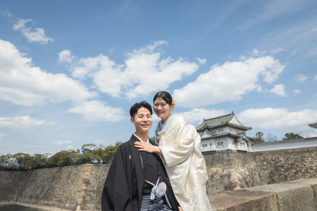 大阪・堺の前撮りフォトスタジオ「ブランフルール」 大阪堺の大仙公園の洋装ロケーション前撮り_2025年3月_大阪_大阪城公園_和装_4