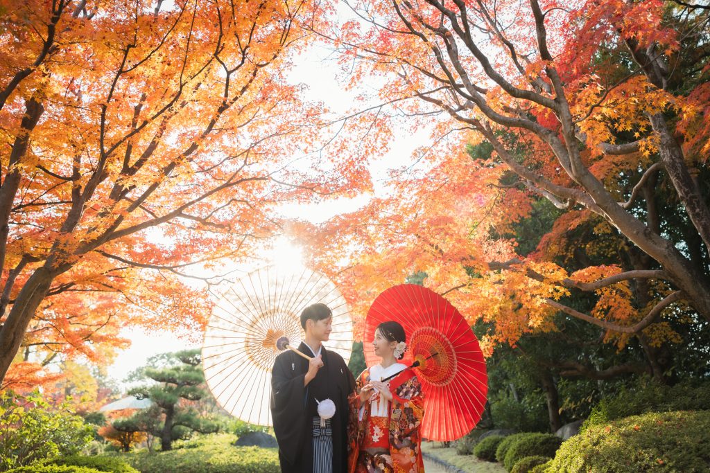 大阪・堺の前撮りフォトスタジオ「ブランフルール」 大阪堺の大仙公園の和装ロケーション前撮り_2024年12月_大阪_大仙公園_和装_10