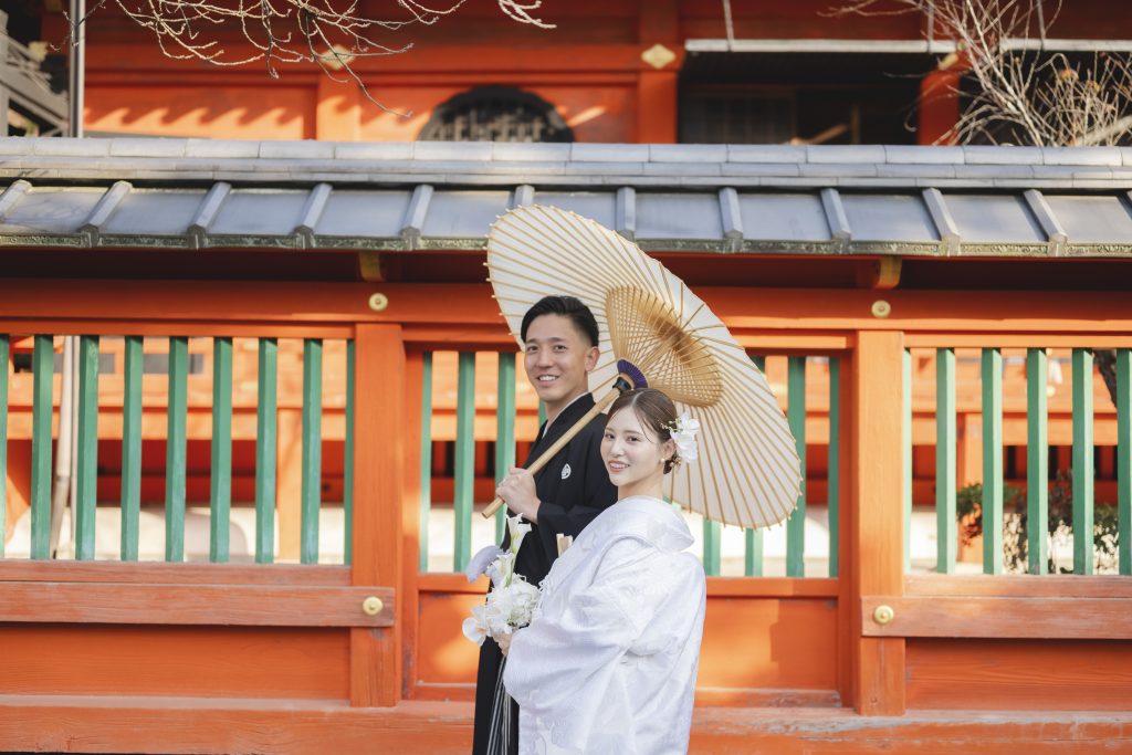 大阪・堺の前撮りフォトスタジオ「ブランフルール」 大阪堺の大仙公園の洋装ロケーション前撮り_2025年12月_京都_毘沙門堂_17